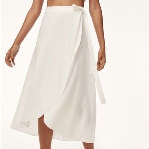 White Wilfred linen midi skirt